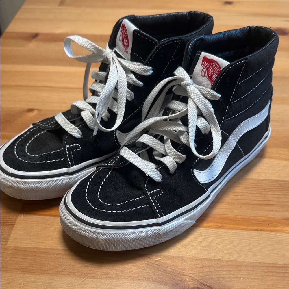 Vans Black and White High-Top Sneakers